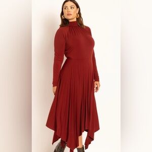 Eloquii Pleated Skirt Raglan Dress
